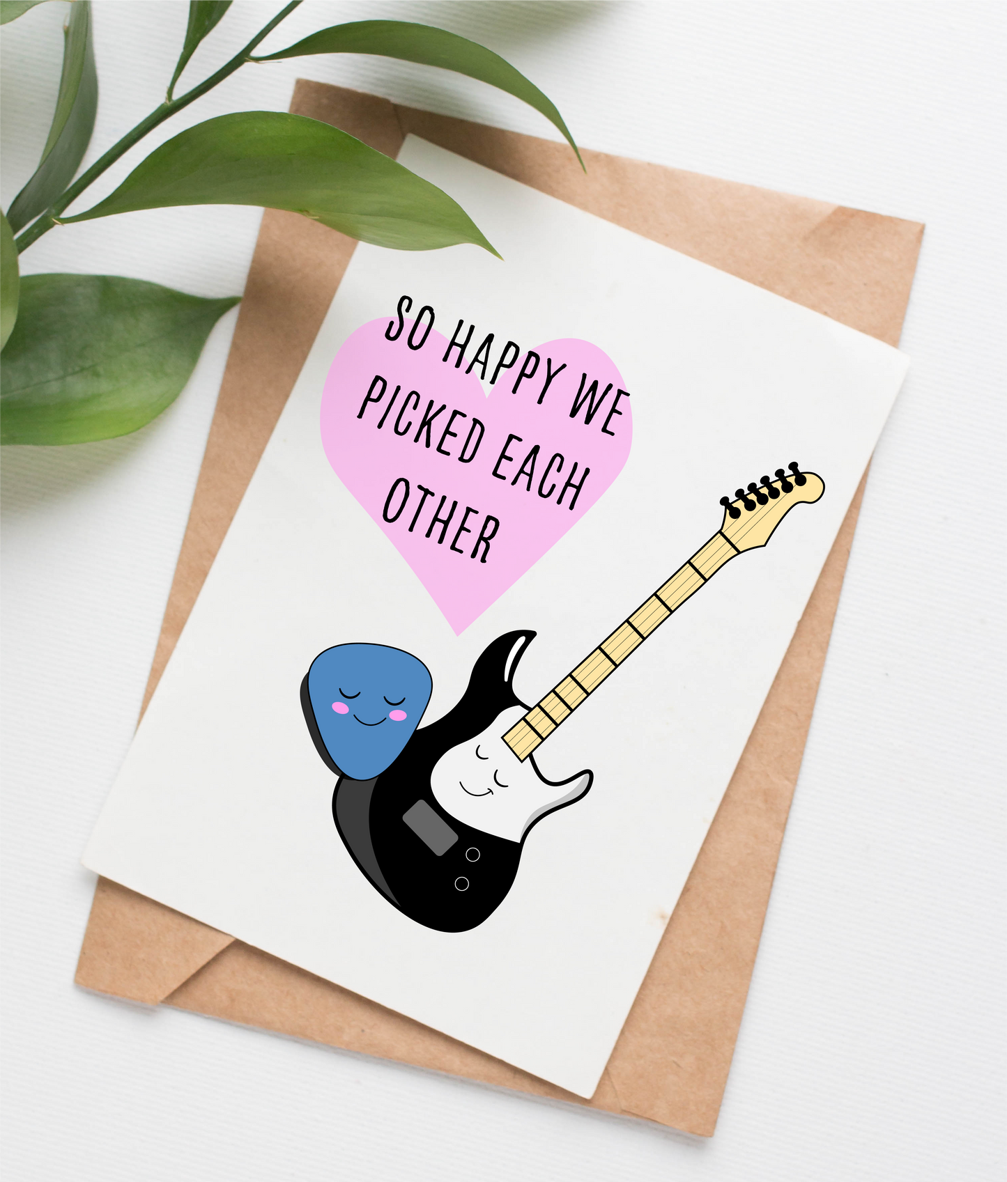 Guitar Pick Anniversary Card