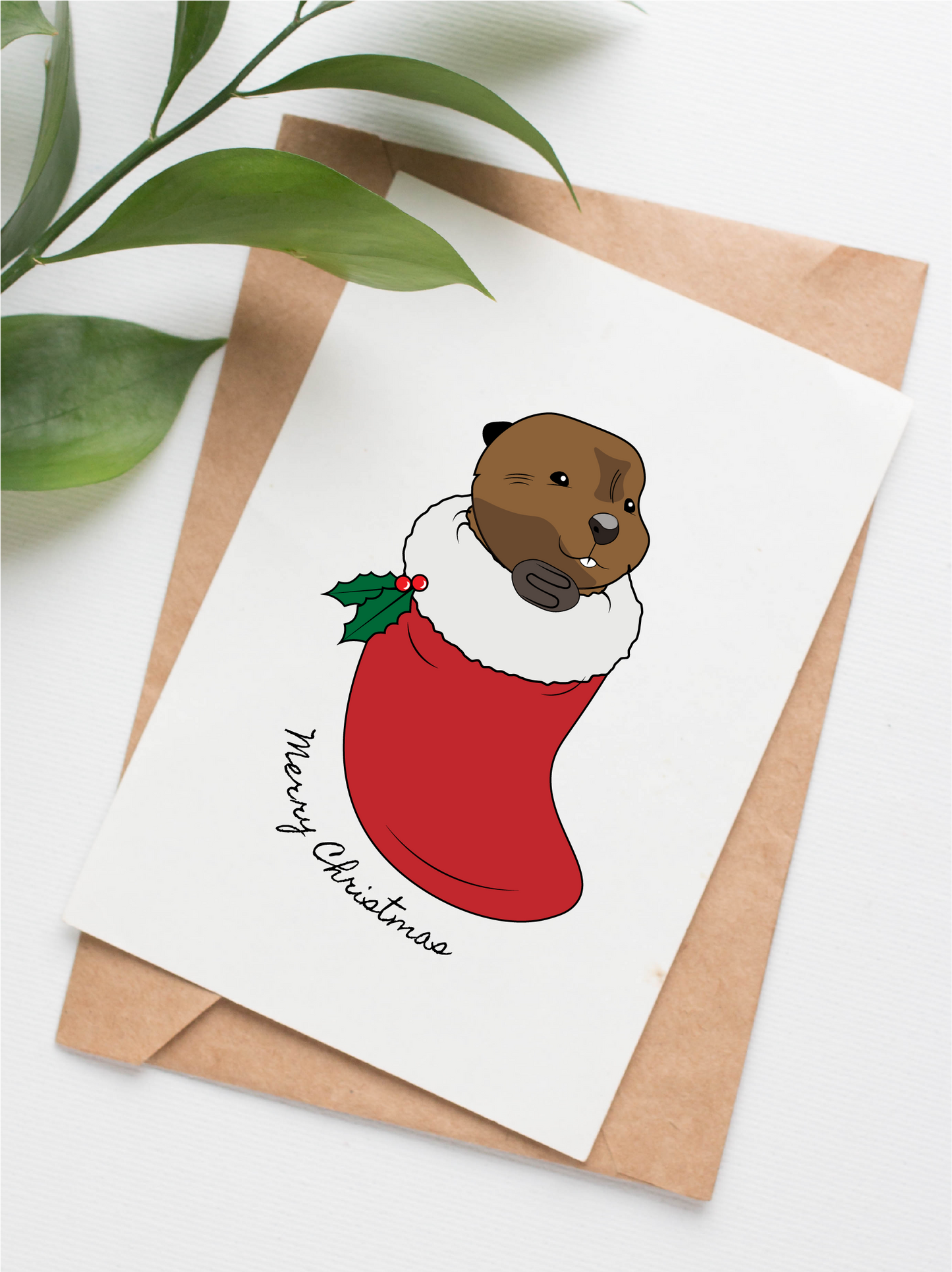 Beaver Christmas card