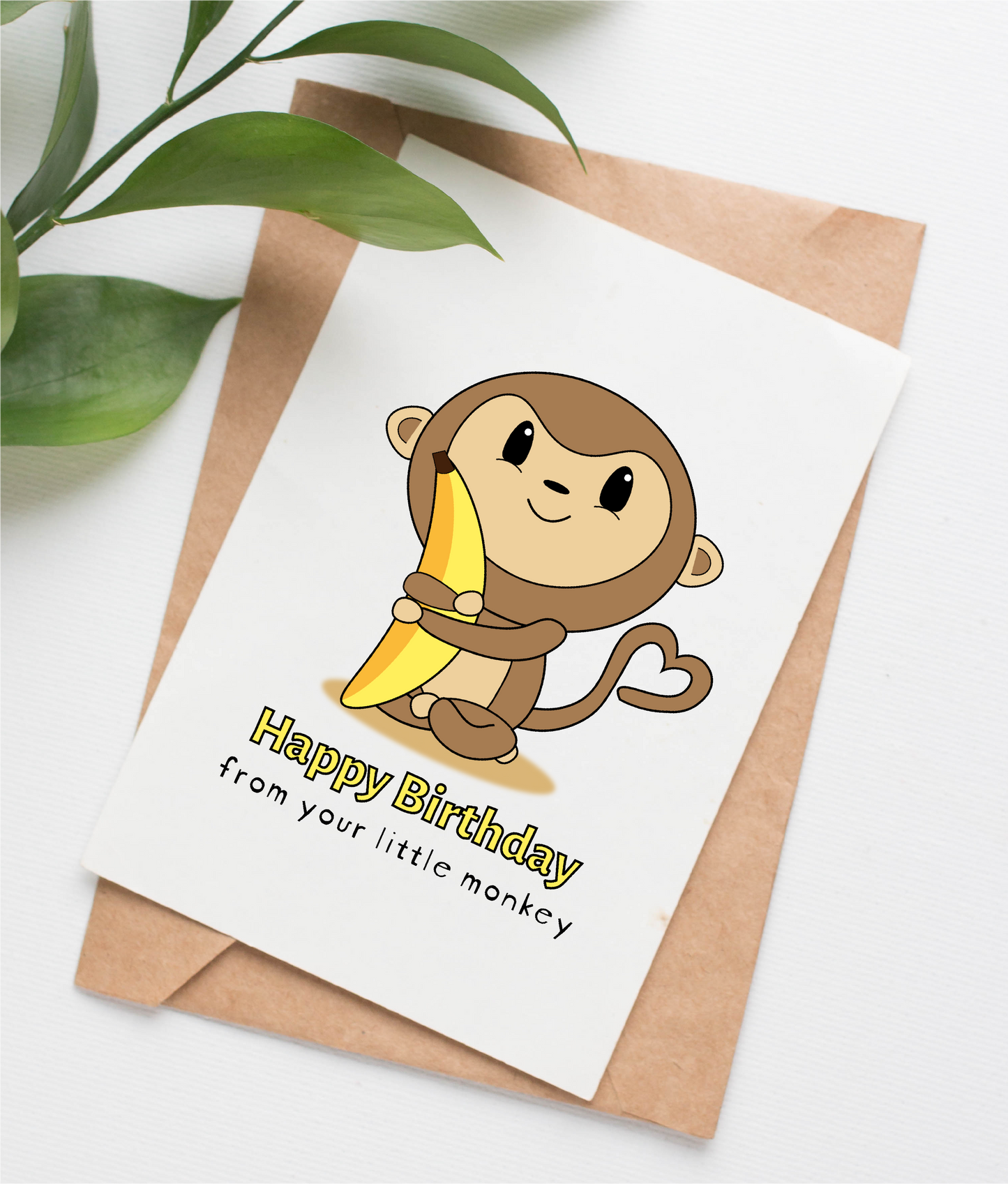 Monkey birthday card