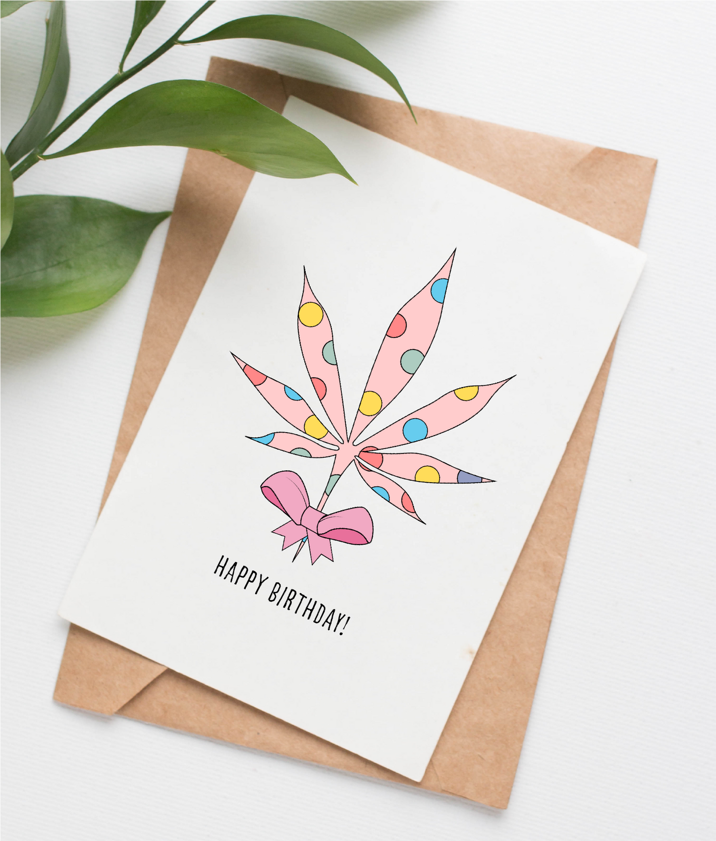 Pot leaf birthday card