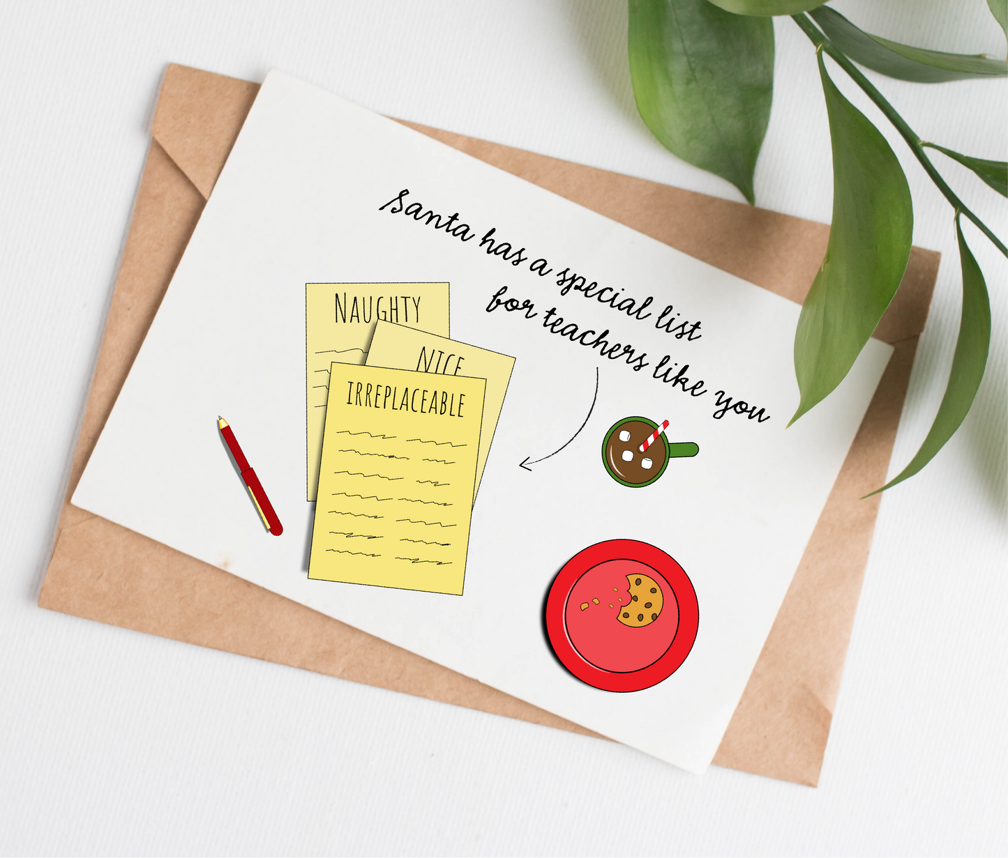 Irreplaceable Teacher Christmas card