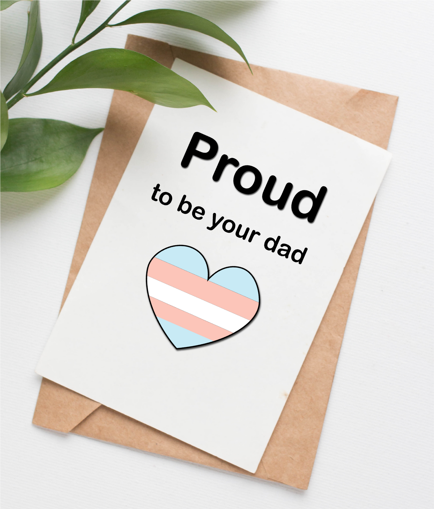 Proud Dad trans pride card