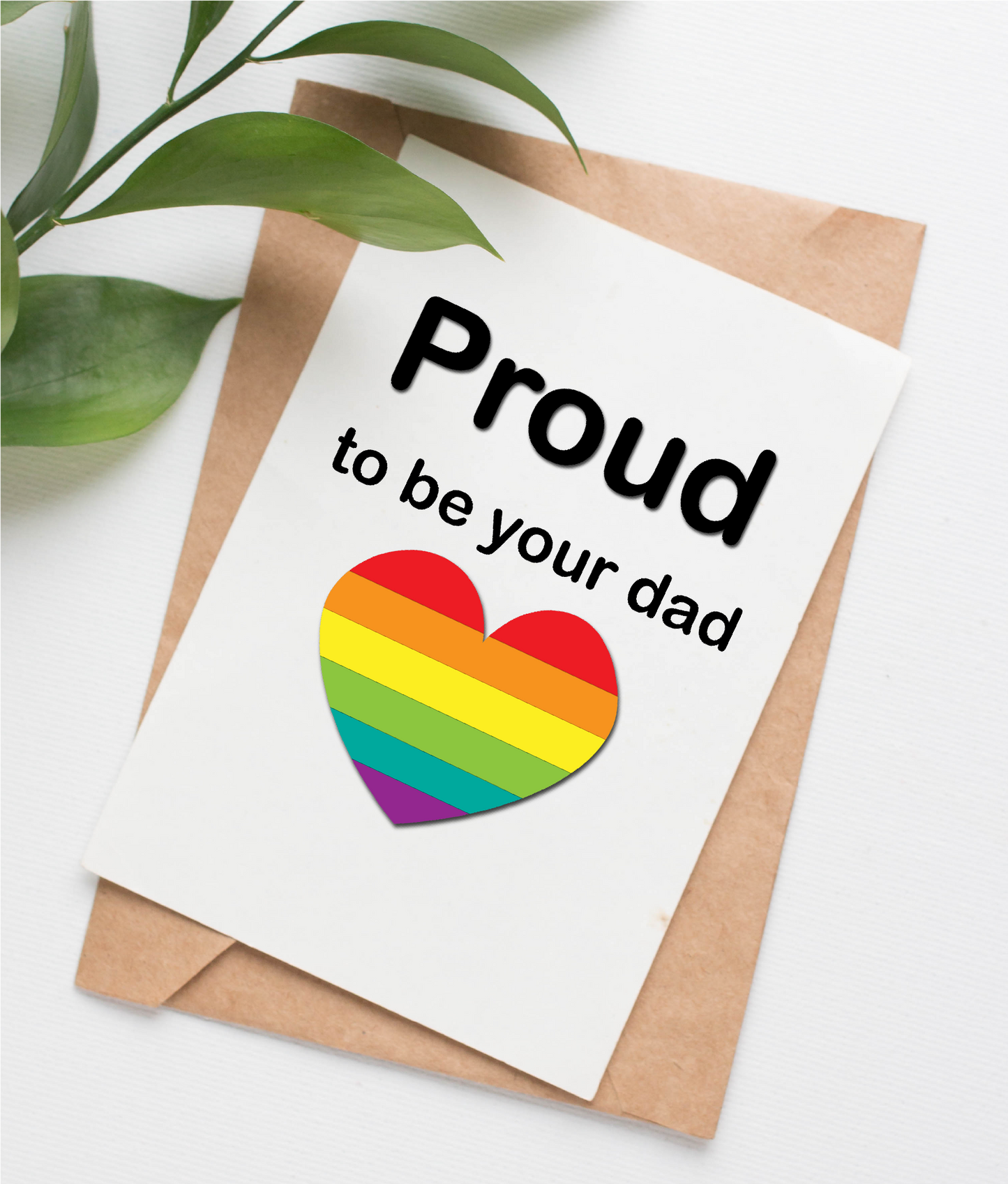 Proud Dad rainbow pride card