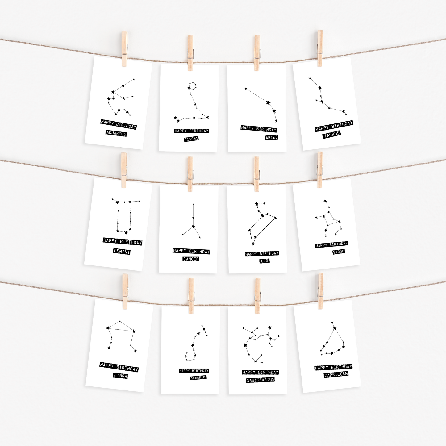 Zodiac birthday card