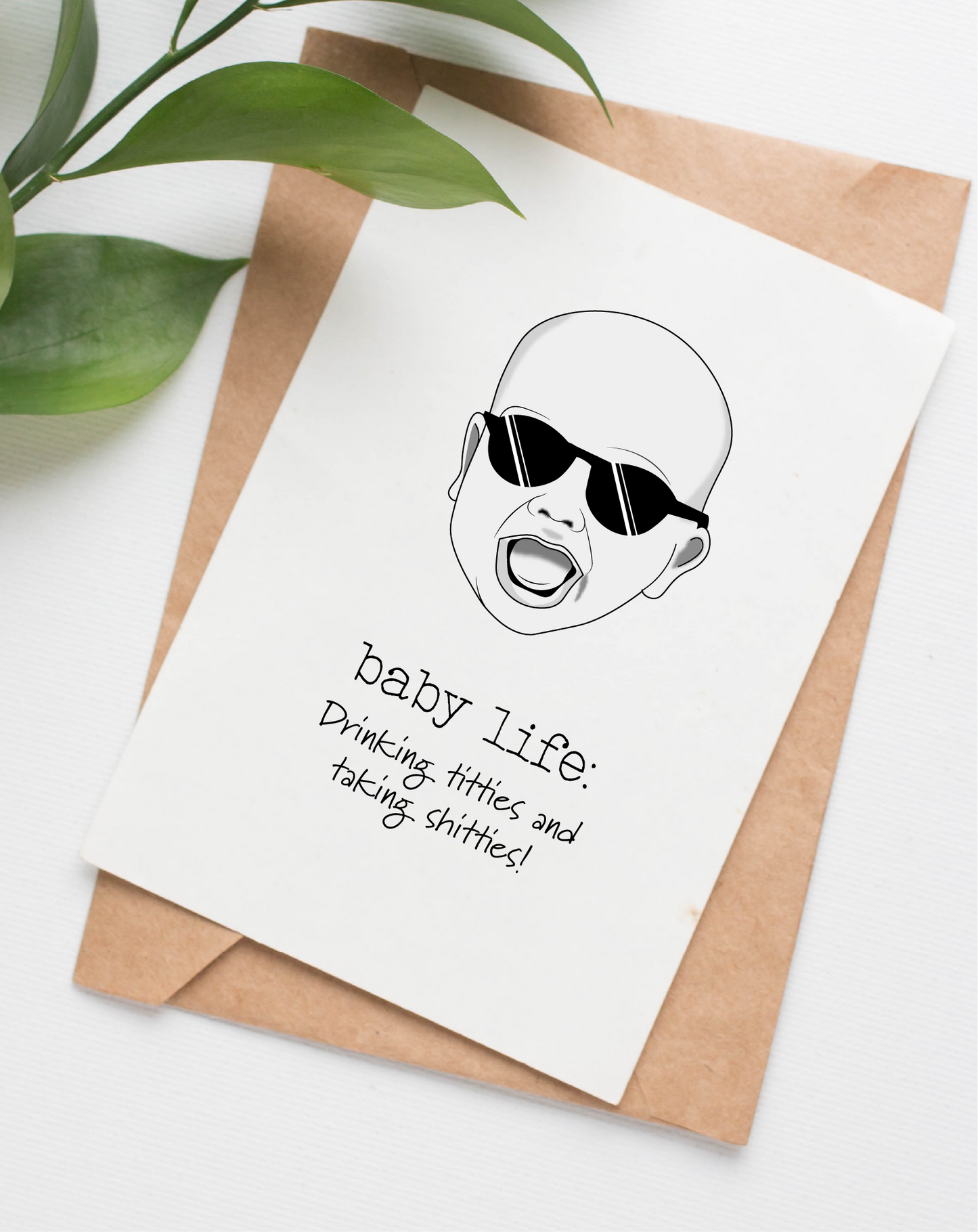 Titties and Shitties baby card