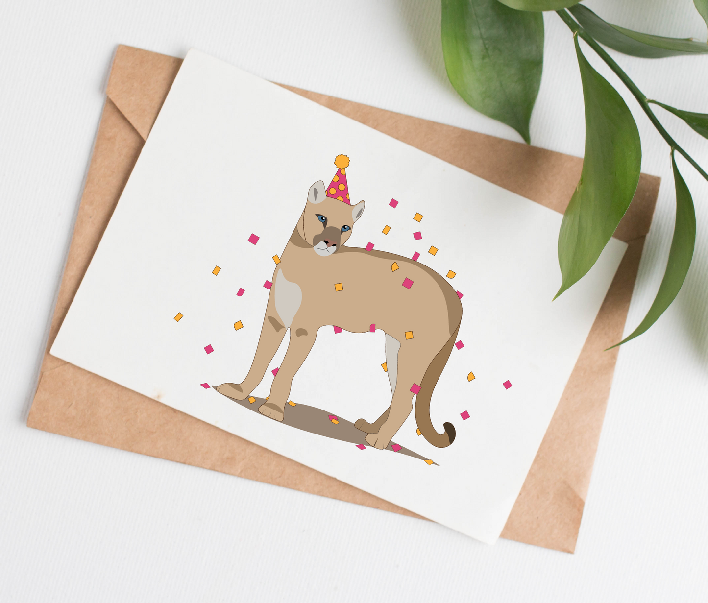 Cougar birthday card
