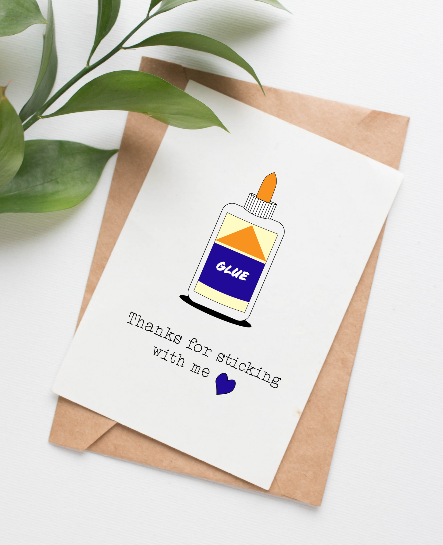 Glue thank you card