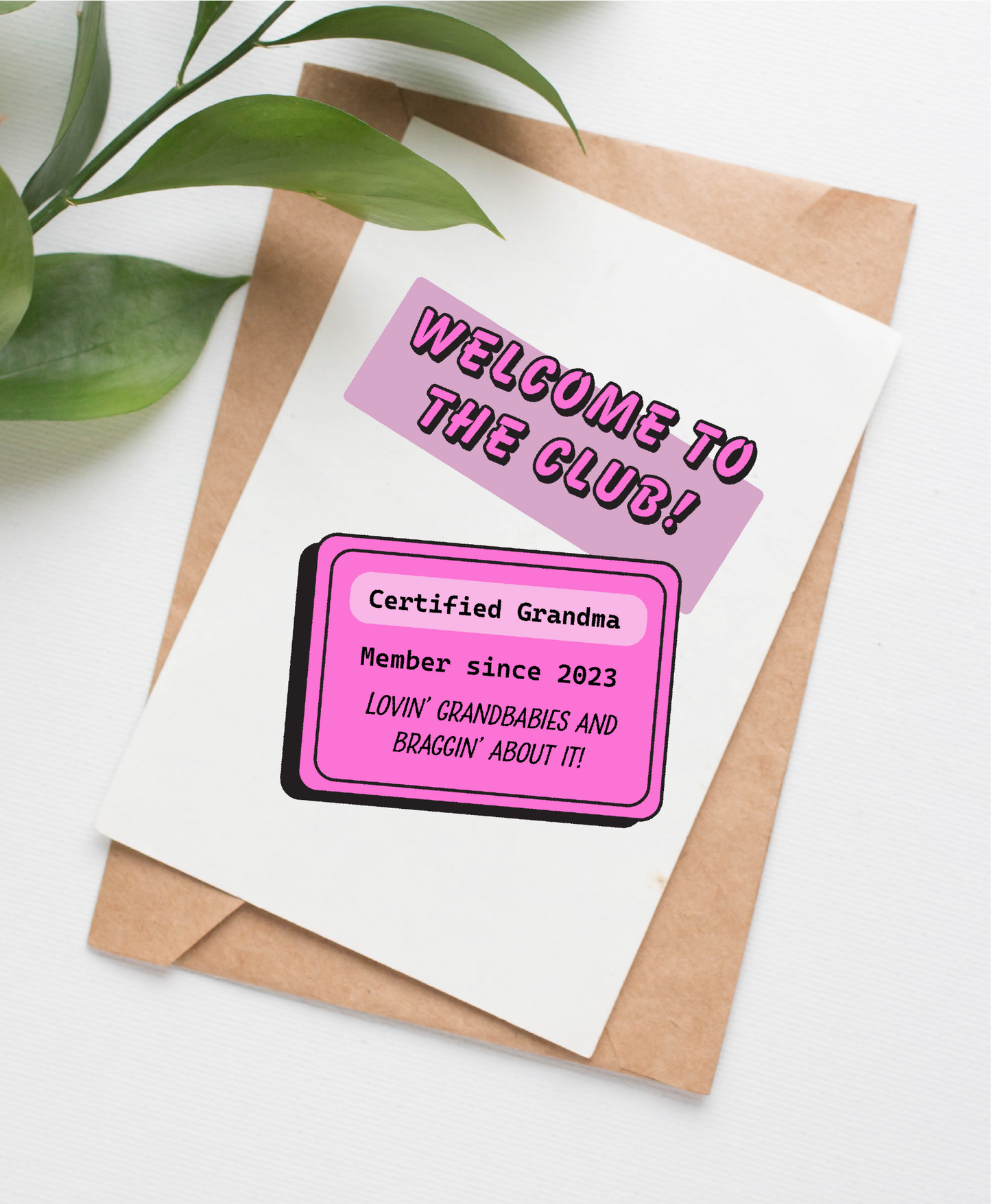 Grandma Club baby card