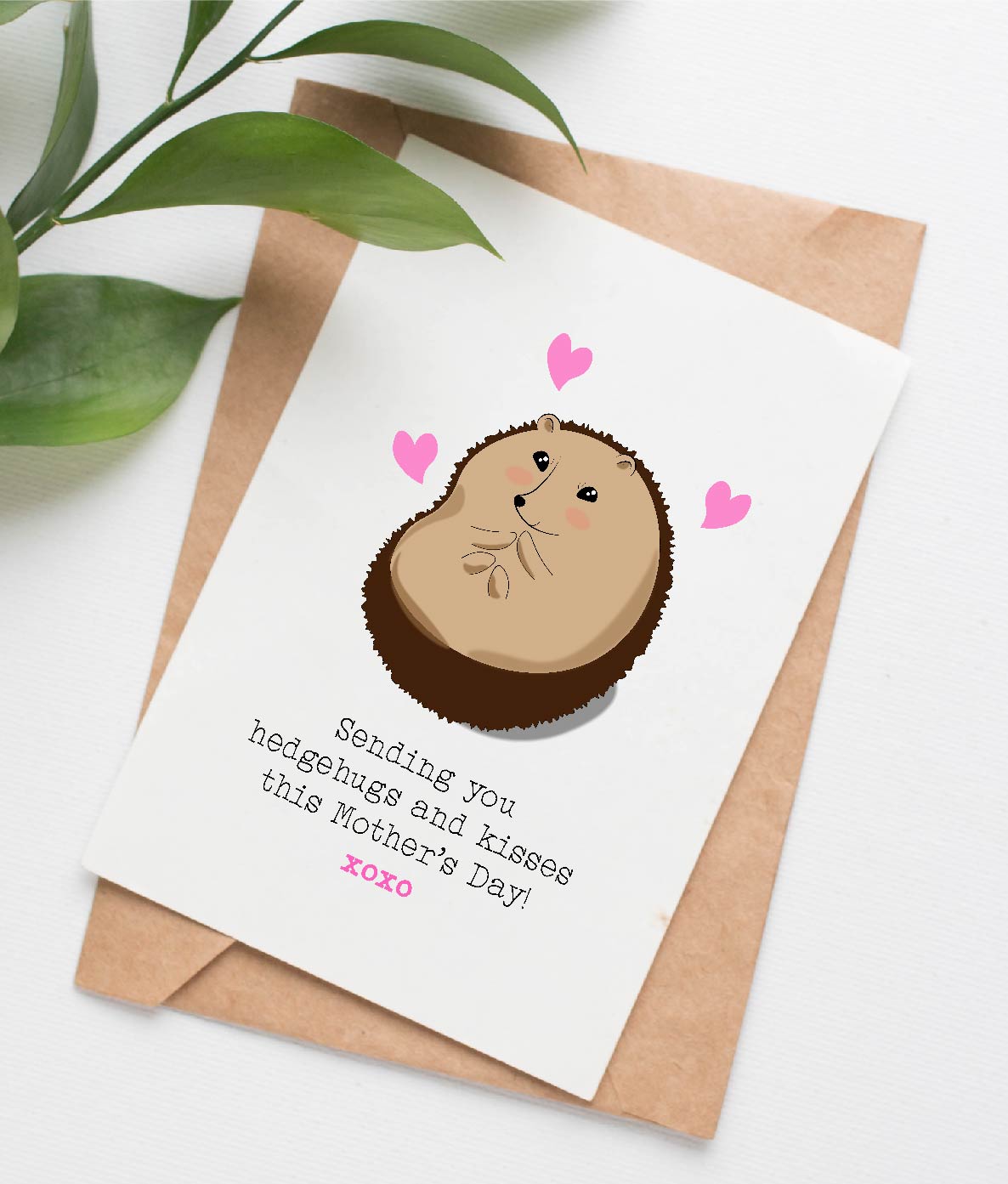 Hedgehog Mother's Day card