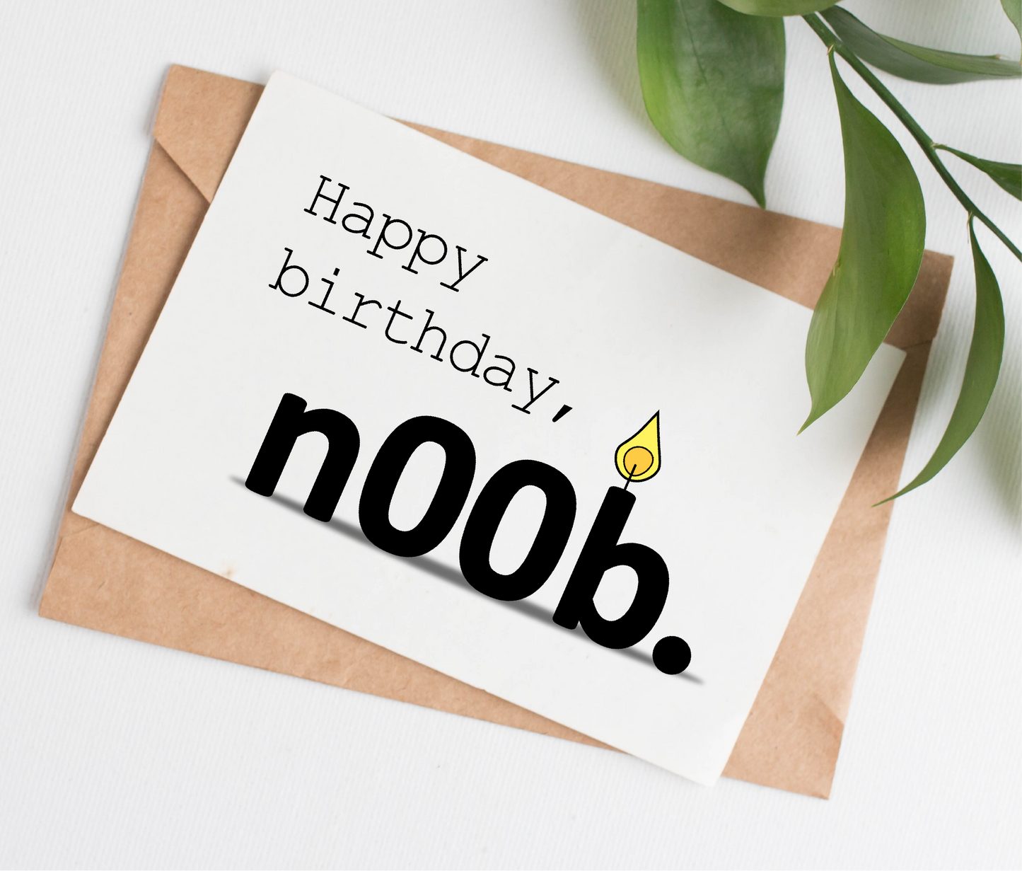 Noob birthday card - black