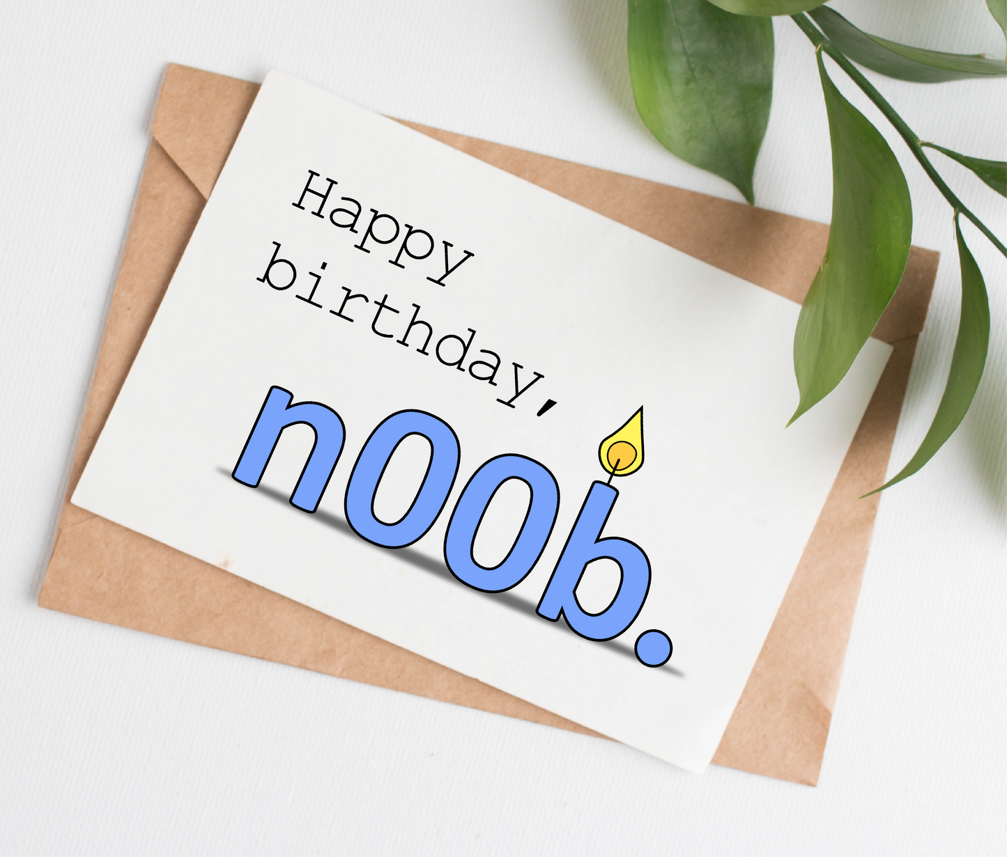 Noob birthday card - blue