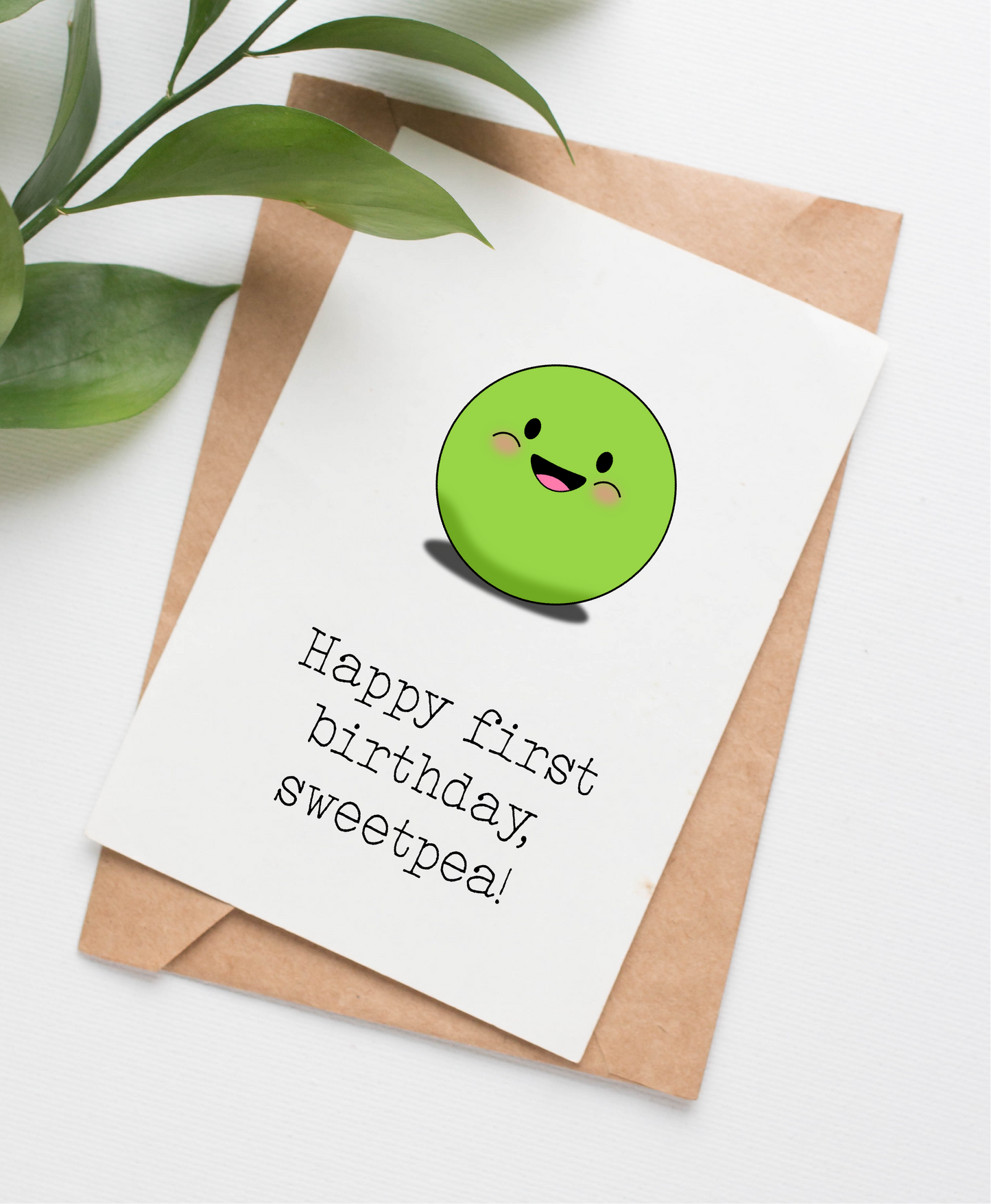 Sweet Pea 1st birthday card