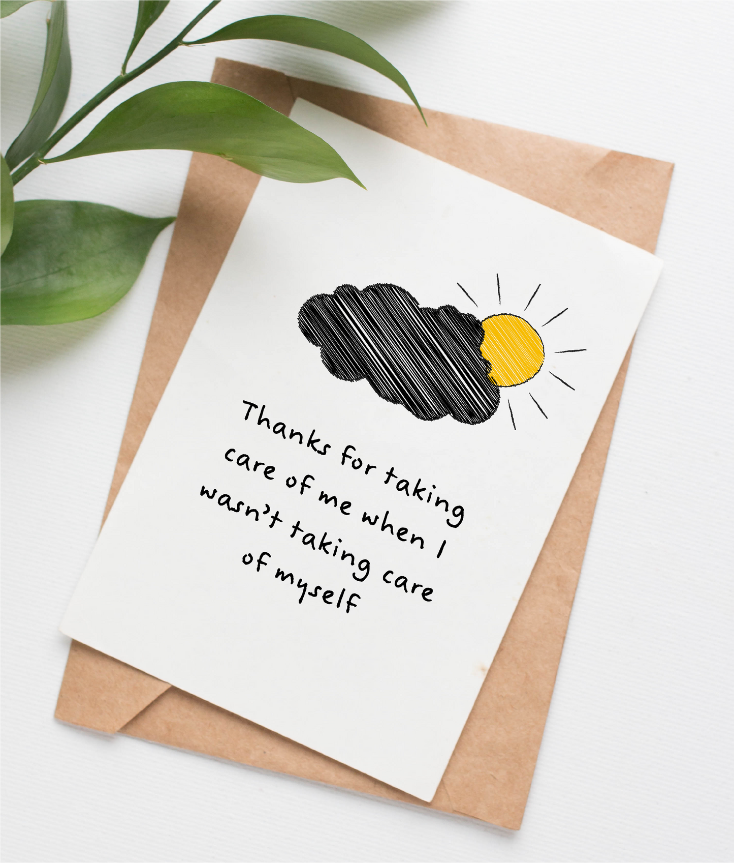 Taking Care of Me thank you card