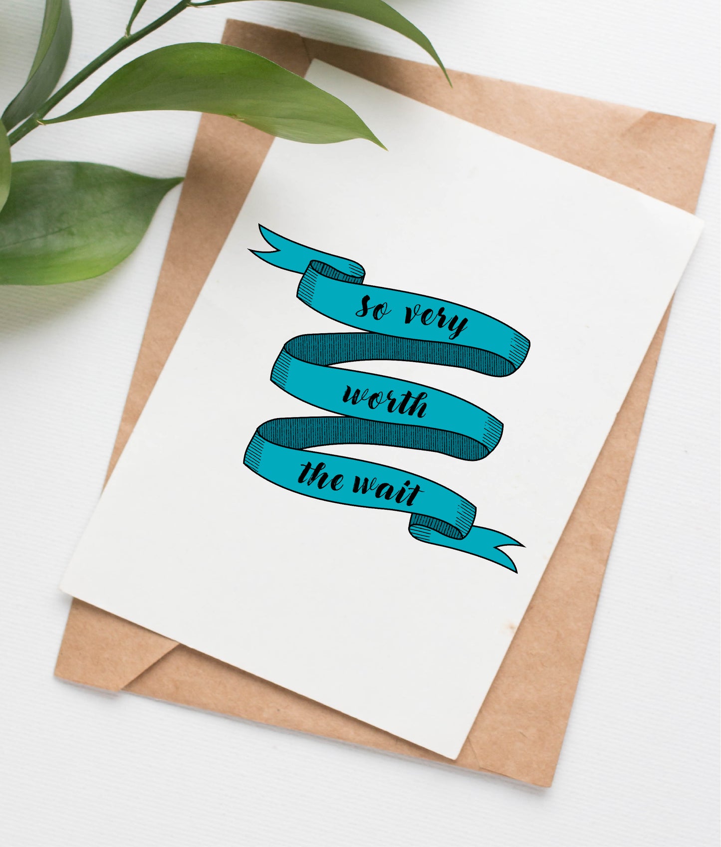 Worth the Wait baby card (blue)