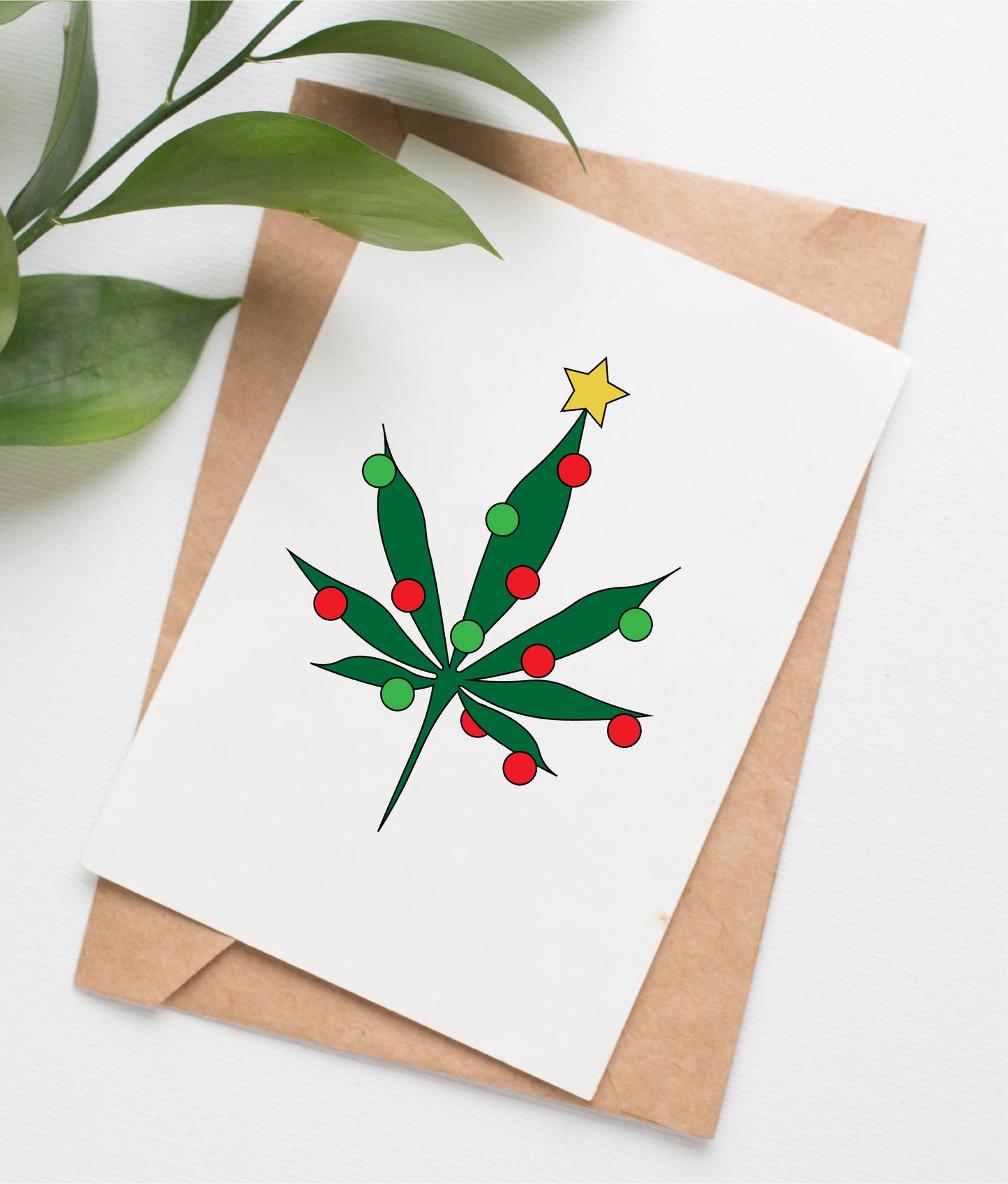 Pot Leaf Christmas card