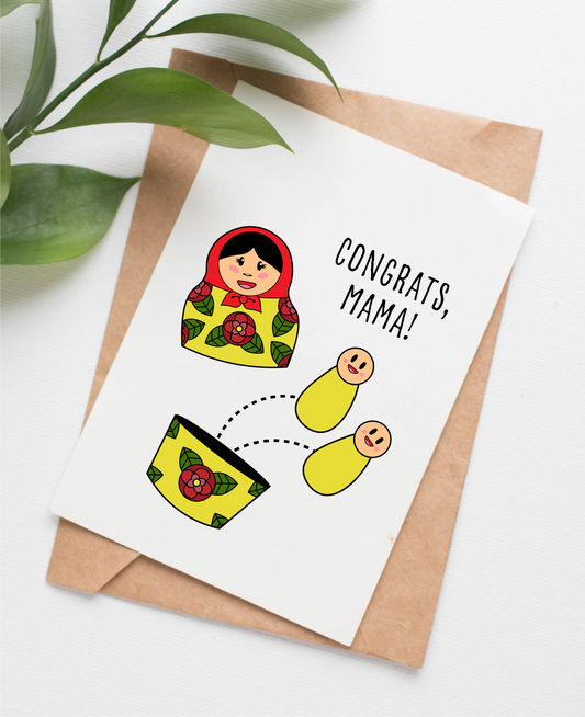C-Section Twins baby card