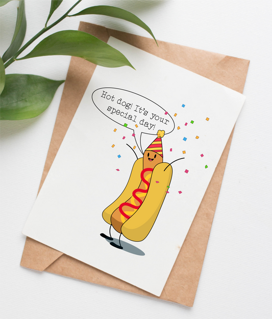 Hot Dog Birthday Card