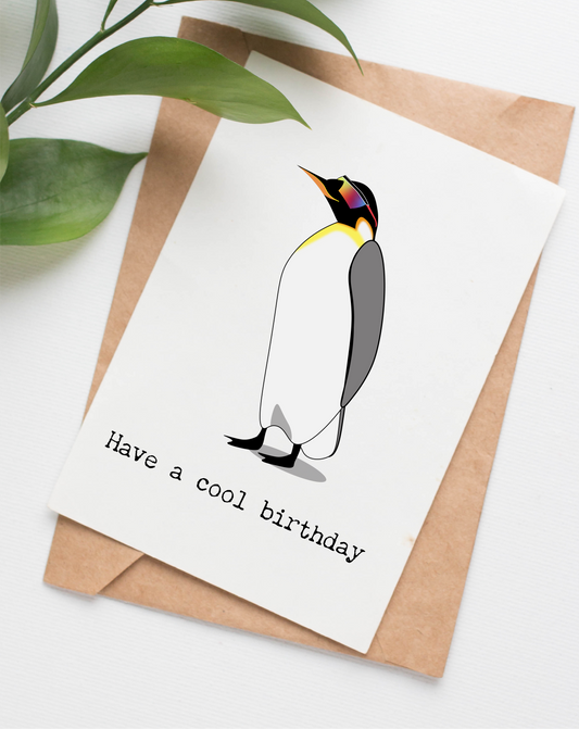 Cool Penguin birthday card