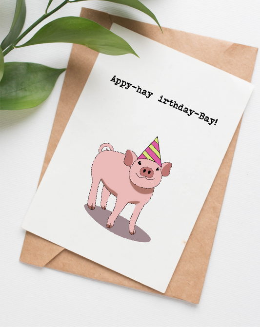 Pig Latin birthday card